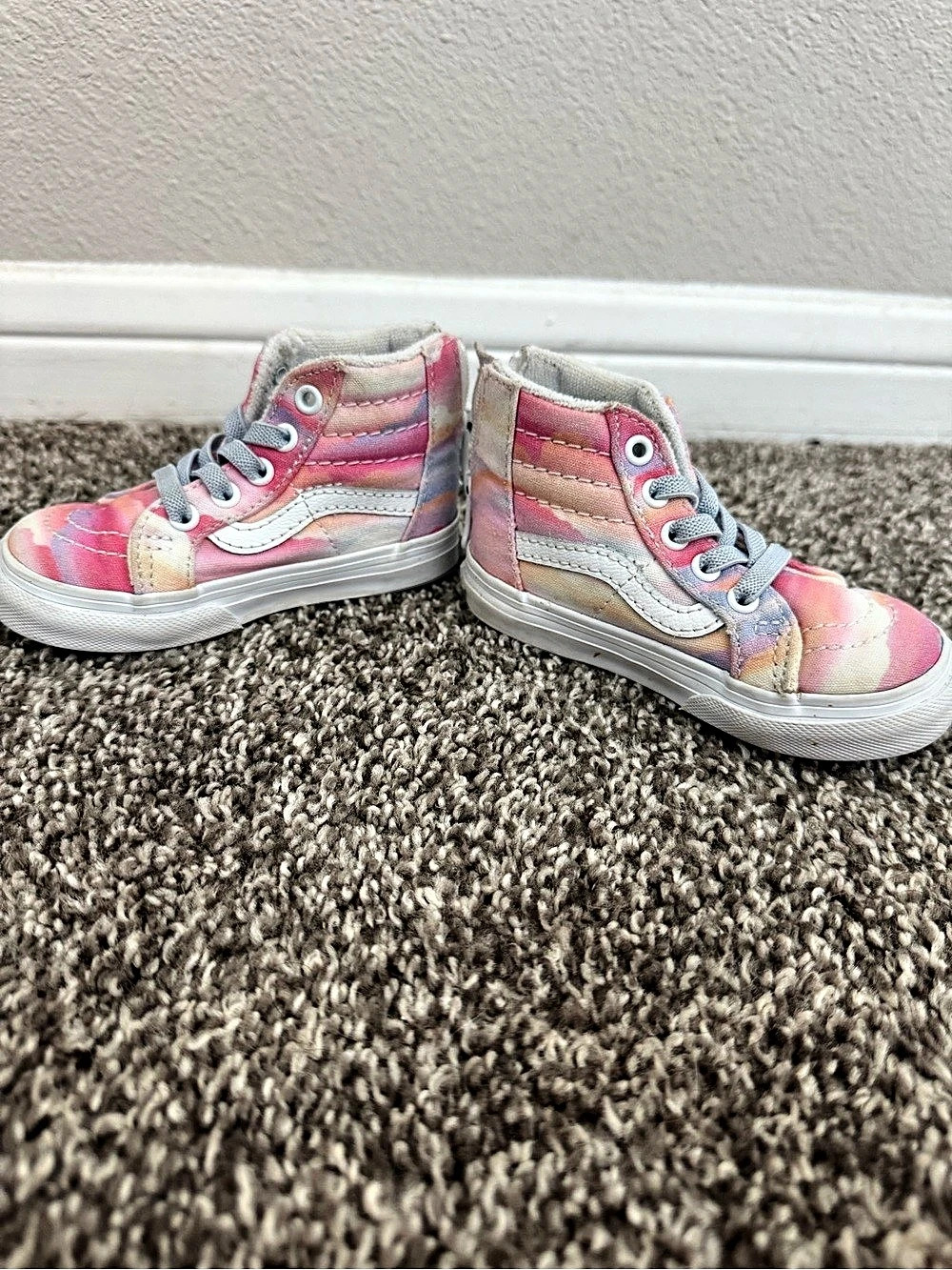 Vans Toddler Sk8-Hi Zip High Top Sneakers Pink & White